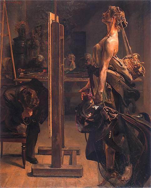 Jacek Malczewski Painter's inspiration. Sweden oil painting art